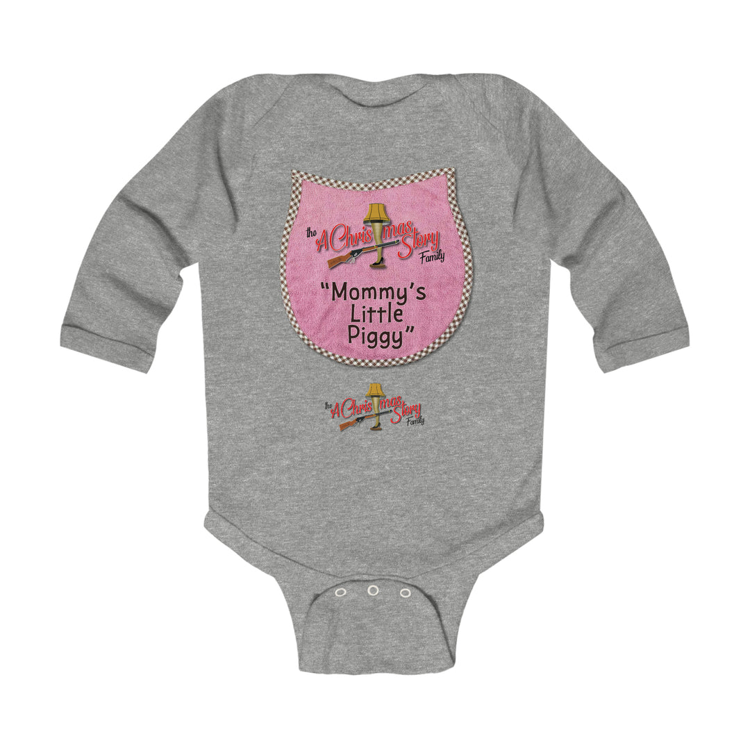 A Christmas Story "Mommy's Little Piggy - Pink Bib" Infant Long Sleeve Bodysuit