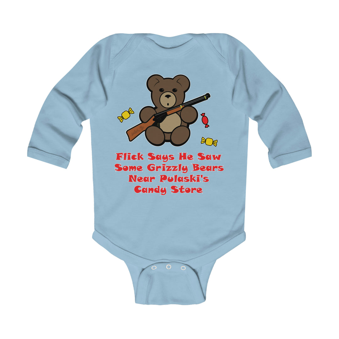 A Christmas Story "Grzzly Bears At The Candy Store" Infant Long Sleeve Bodysuit