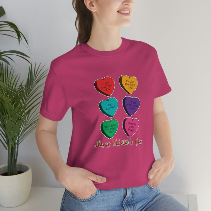 "A Christmas Story: Valentine's Day Candy Hearts Edition" Short Sleeve Cotton T-Shirt