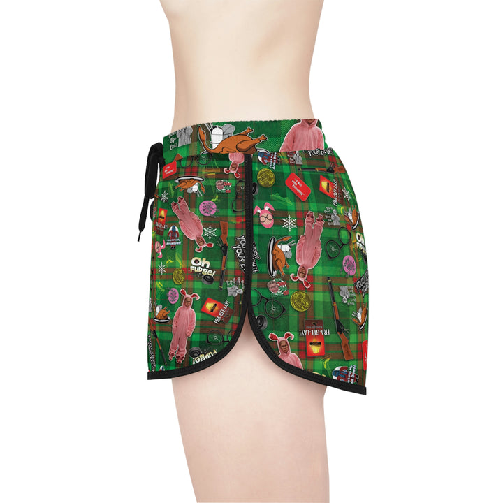A Christmas Story Plaid Collage Women's Relaxed Shorts