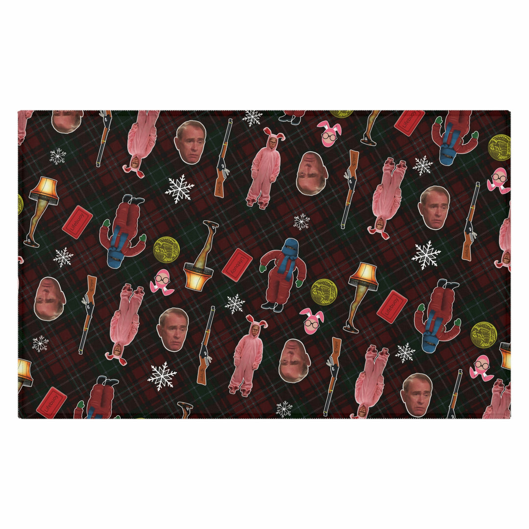 A Christmas Story "Icons Collage" Silky-Soft Cozy Dornier Rug