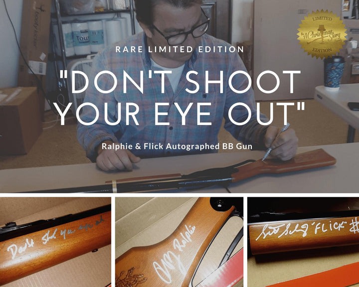 "Don't Shoot Your Eye Out" Flick & Ralphie Autographed Red Ryder BB Gun | Scott Schwartz & Peter Billingsley
