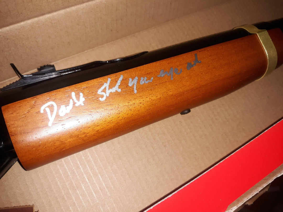 "Don't Shoot Your Eye Out" Flick & Ralphie Autographed Red Ryder BB Gun | Scott Schwartz & Peter Billingsley