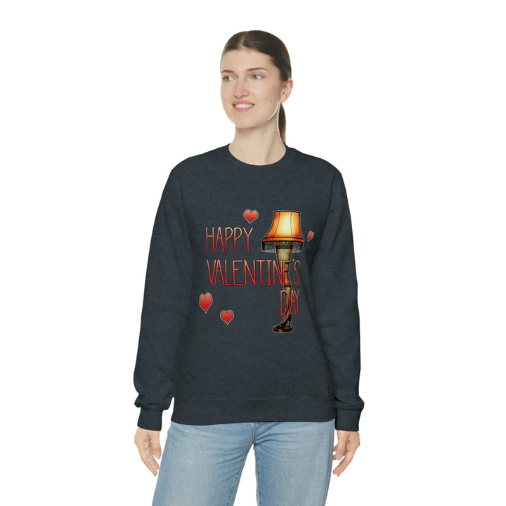 "FRA-GI-LE! It's The One and Only Valentine's Day Leg Lamp" A Christmas Story Unisex Heavy Blend™ Crewneck Sweatshirt