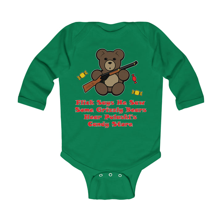 A Christmas Story "Grzzly Bears At The Candy Store" Infant Long Sleeve Bodysuit