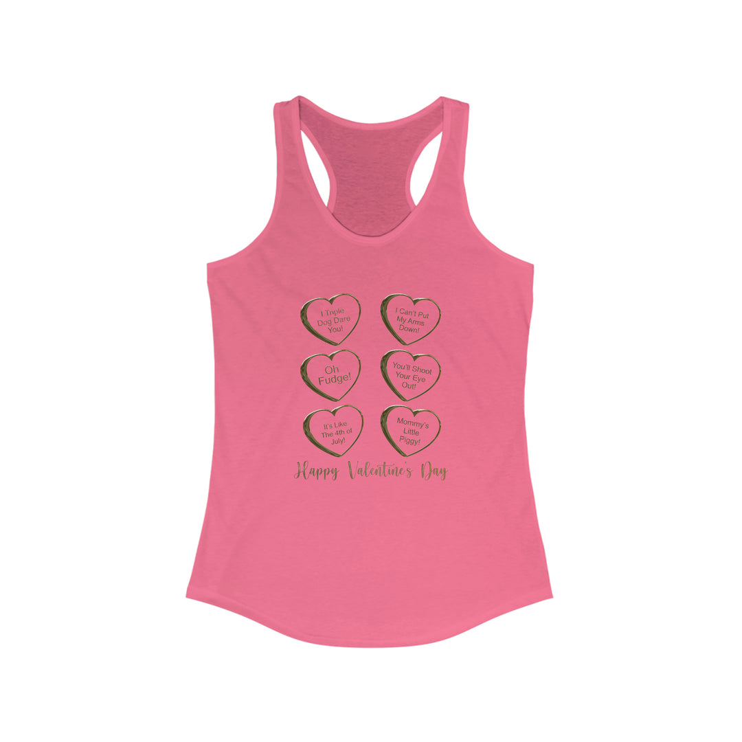 A Christmas Story "Inner Circle VIP Valentine's Day Candy Hearts" Women's Flirty Racerback Tank