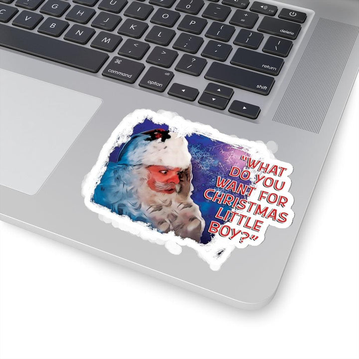 Santa Clause "What Do You Want For Christmas Little Boy?" Sticker
