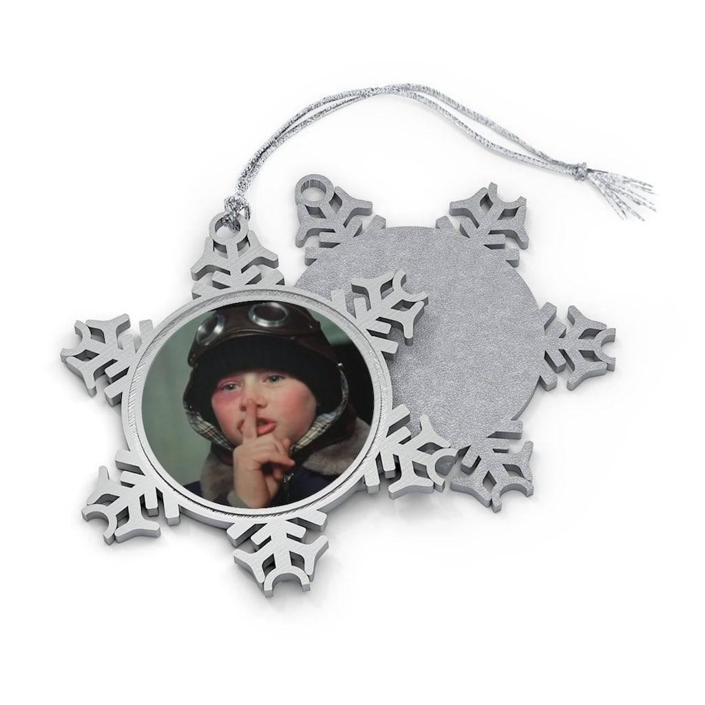 Flick "SHHHHH" Pewter Snowflake Ornament