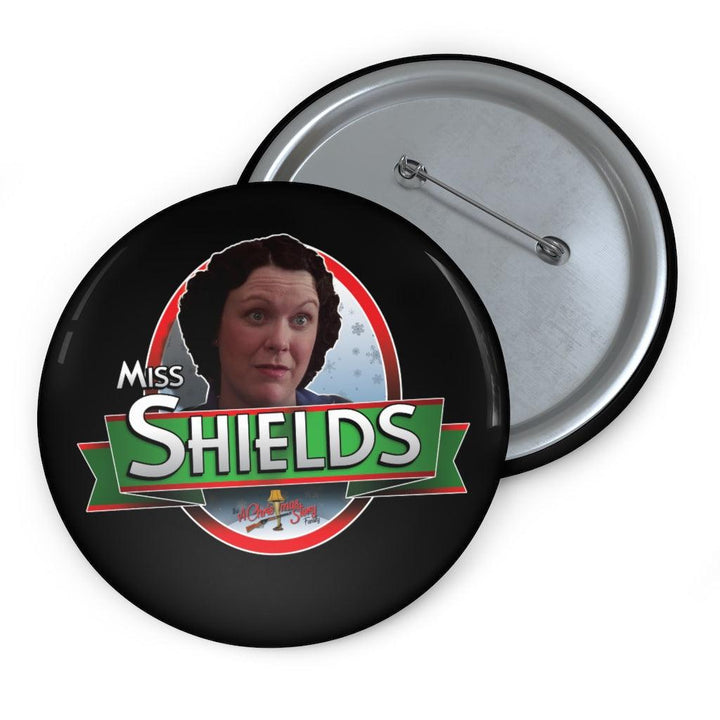 "Miss Shields Ribbon Design" Pin Buttons