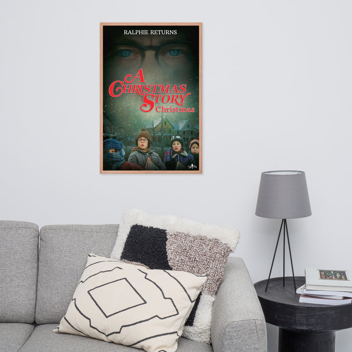 A Christmas Story Christmas Movie Wood Framed Poster, Premium Luster Paper, 24x36