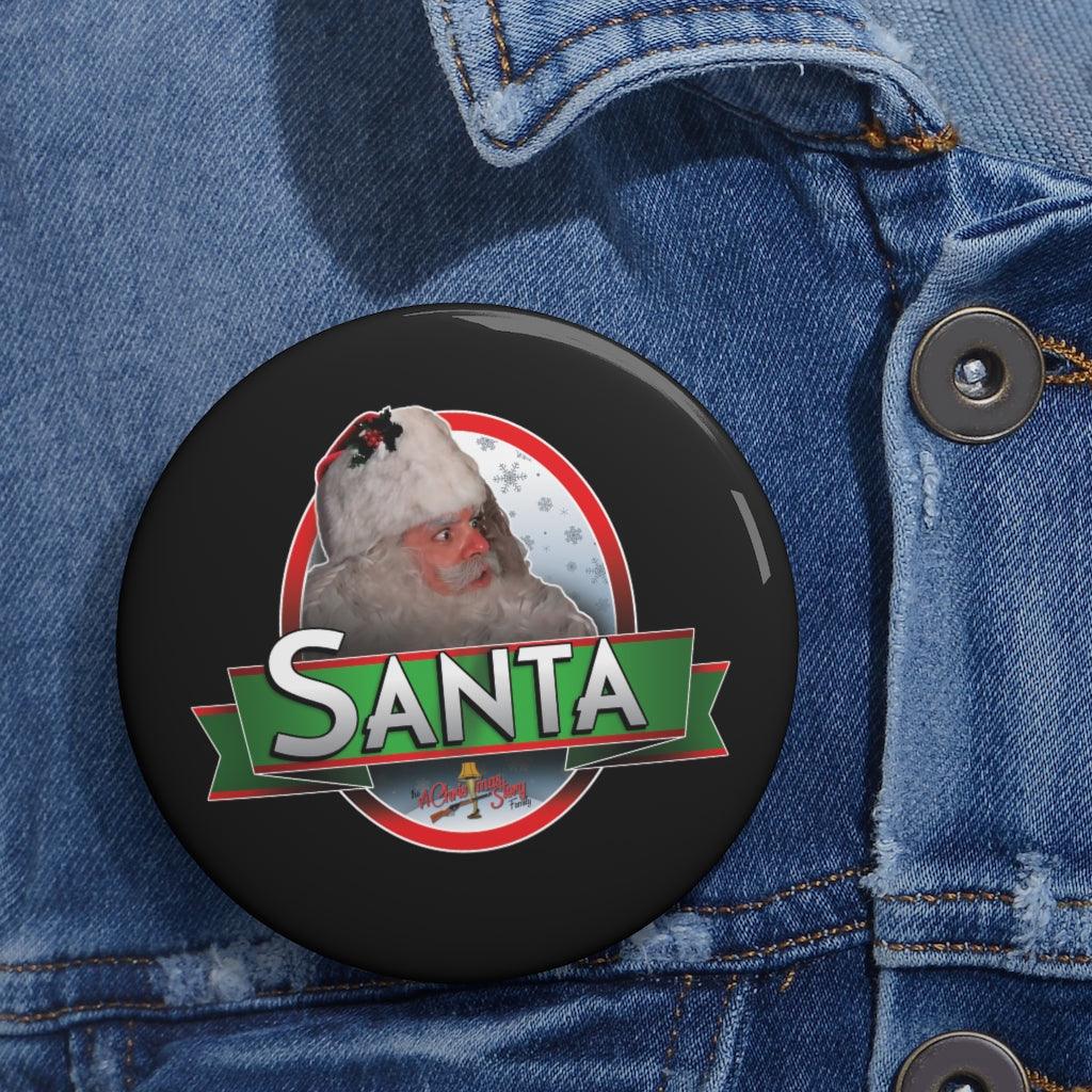 "Santa Ribbon Design" Pin Buttons