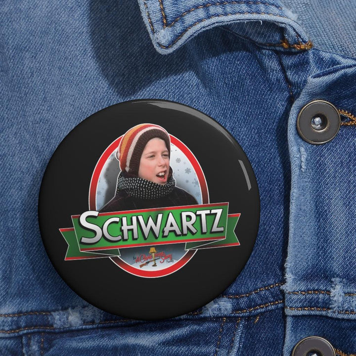 "Schwartz Ribbon Design" Pin Buttons