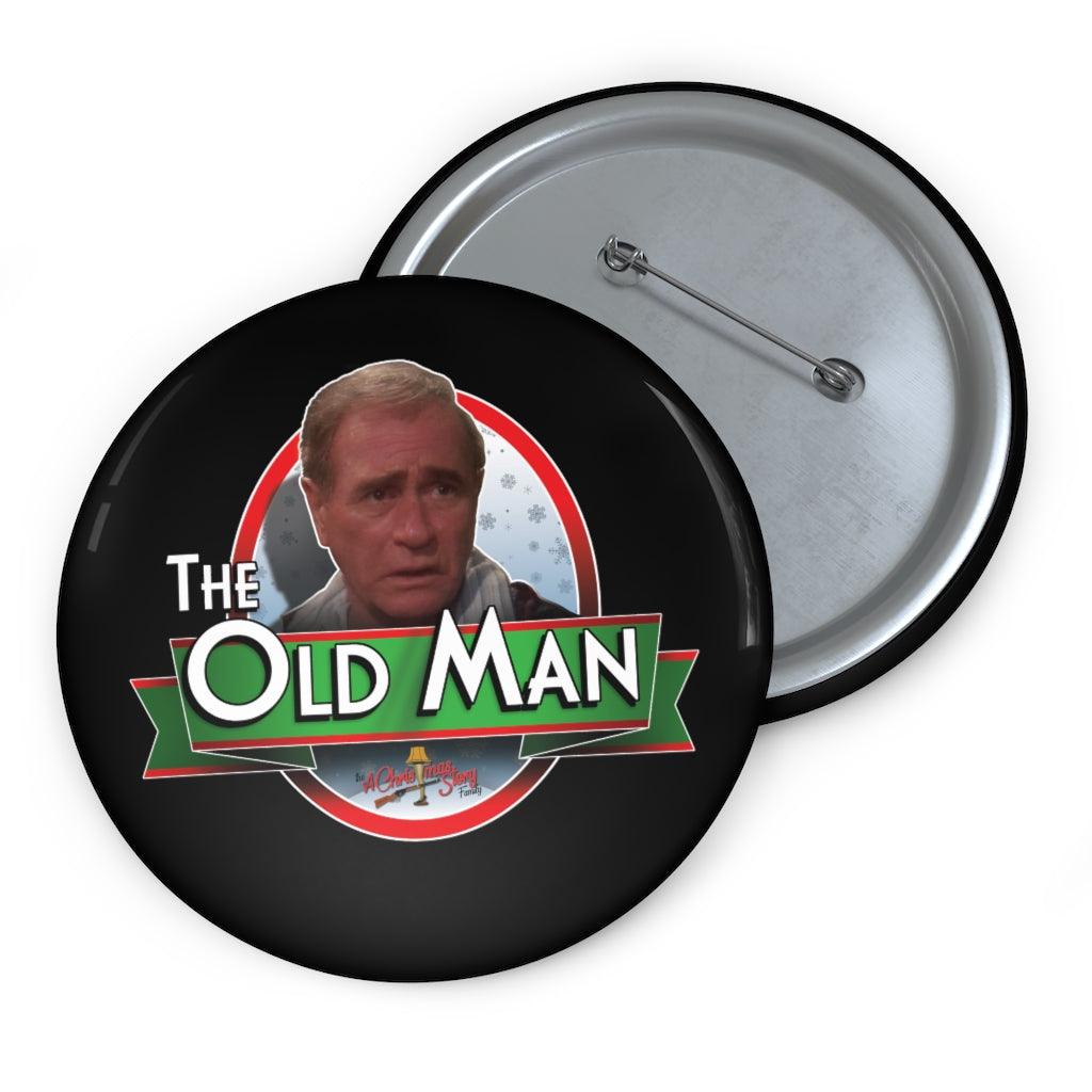 "The Old Man Ribbon Design" Pin Buttons