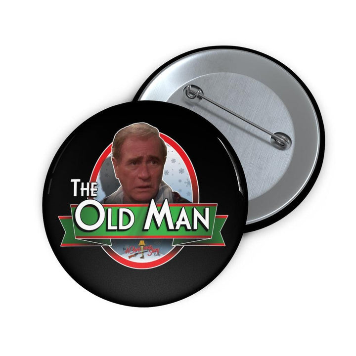 "The Old Man Ribbon Design" Pin Buttons